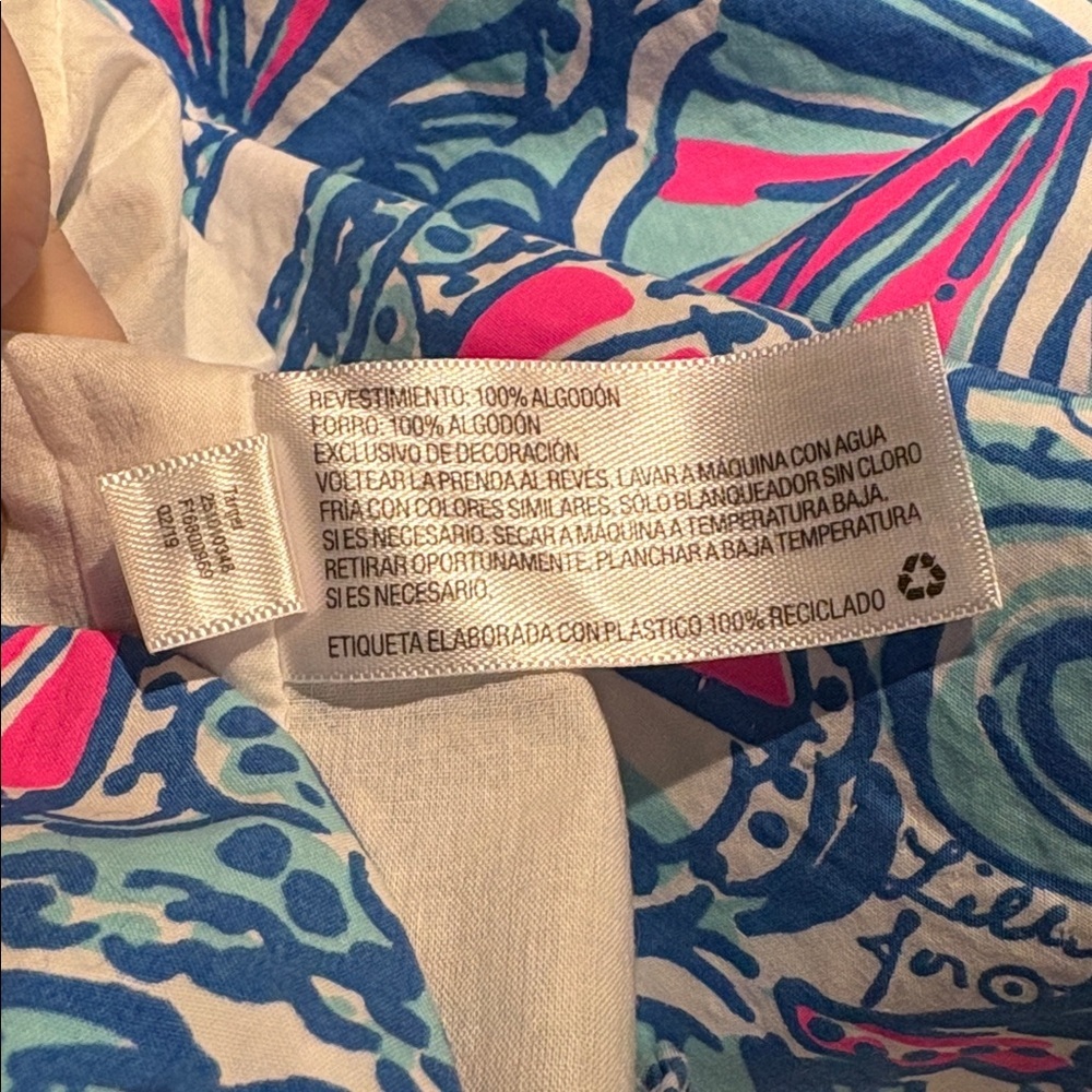 Lilly Pulitzer  My Fans Sleeveless Split Neck Shift Mini Dress 8 New with tags - Picture 10 of 10